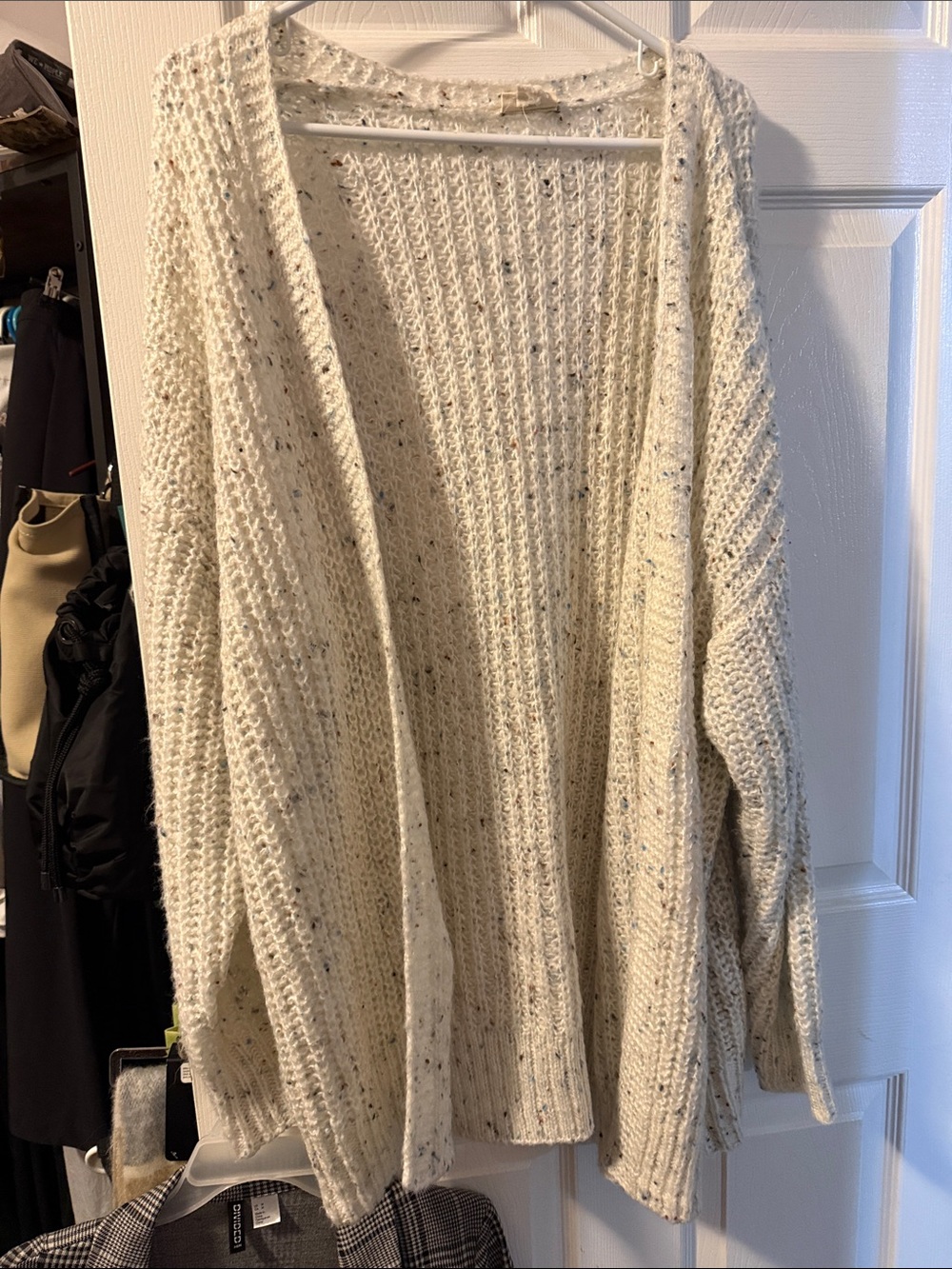 a.n.a Cream Open-Front Chunky Knit Cardigan